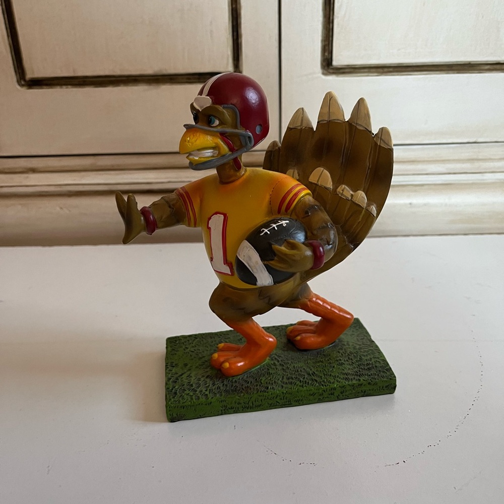 Robert Stanley Running Back Football Turkey Figurine, Thanksgiving decoration